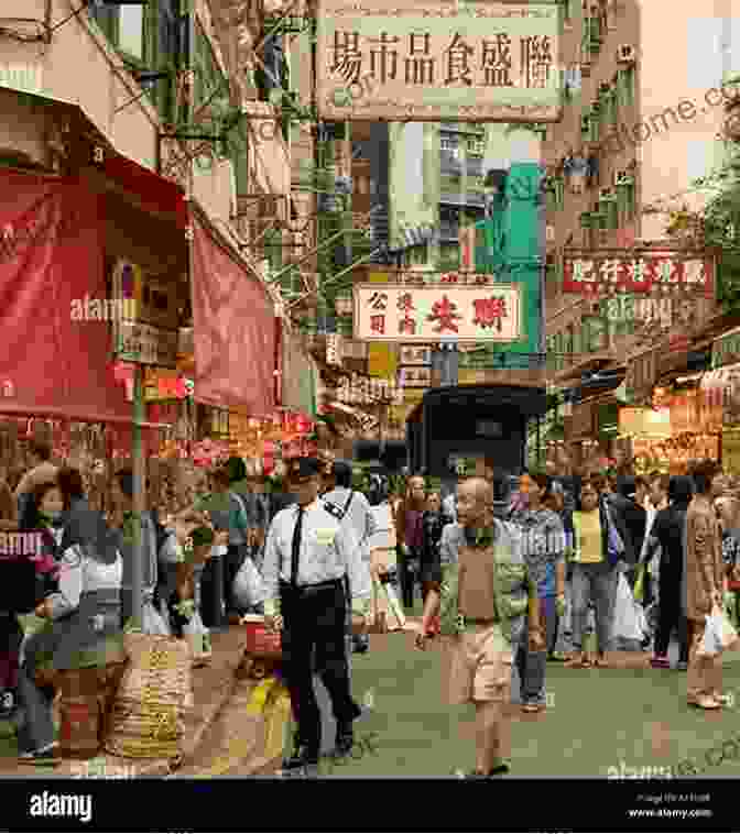 A Bustling Street Scene In Old Hong Kong, With People Going About Their Daily Lives. Tales Of Old Hong Kong