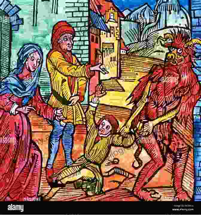 A Medieval Woodcut Depicting A Demon Possessing A Woman, With Her Eyes Rolled Back And Her Body Contorted. Discerning Spirits: Divine And Demonic Possession In The Middle Ages (Conjunctions Of Religion And Power In The Medieval Past)