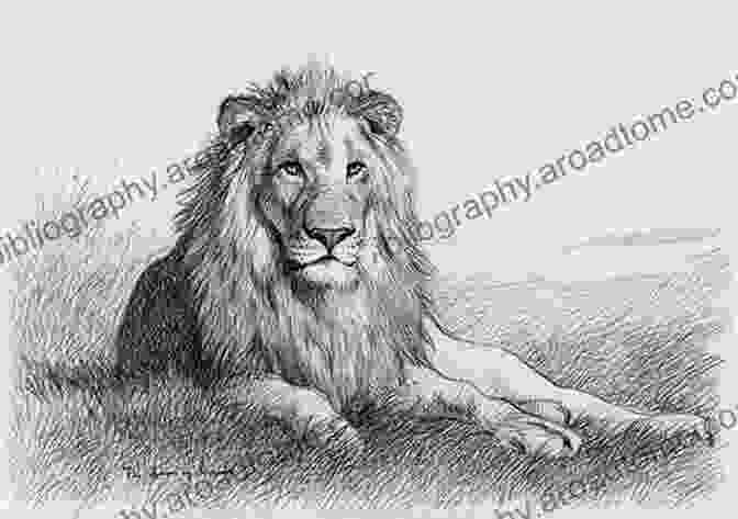 A Pen And Ink Drawing Of A Powerful Lion Resting In The Savannah Infinite Line: Imaginative Works Landscapes Still Lifes And Wild Life (Pen And Ink Drawings 1)