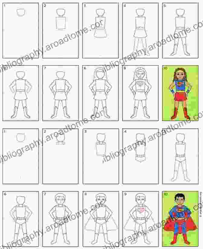 A Step By Step Drawing Of A Superhero Draw 50 Monsters: The Step By Step Way To Draw Creeps Superheroes Demons Dragons Nerds Ghouls Giants Vampires Zombies And Other Scary Creatures