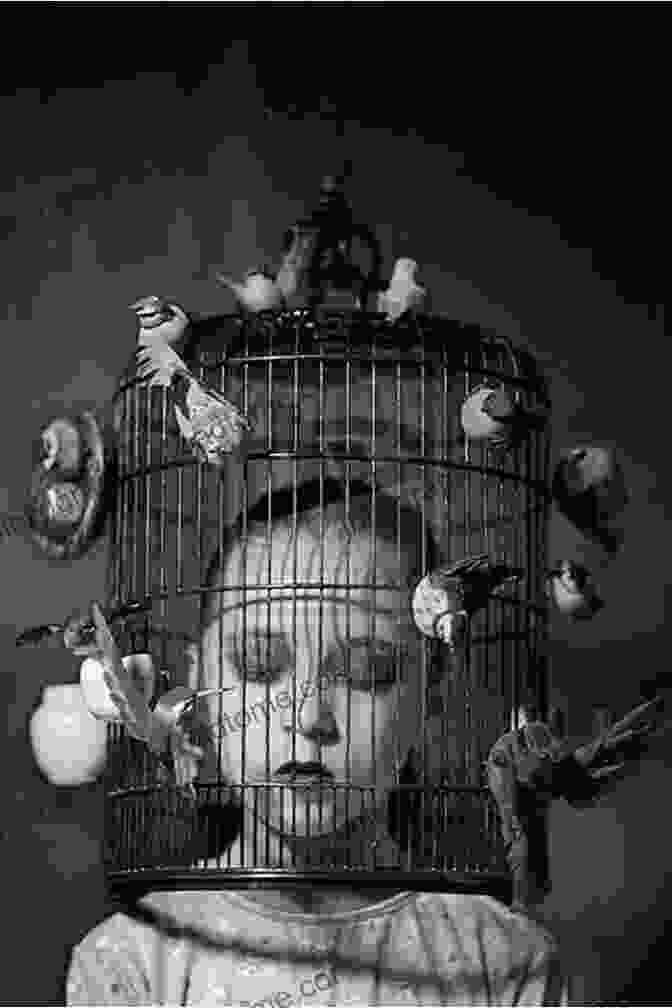 A Surreal Painting Of A Woman With A Birdcage On Her Head Plume Isabelle Simler