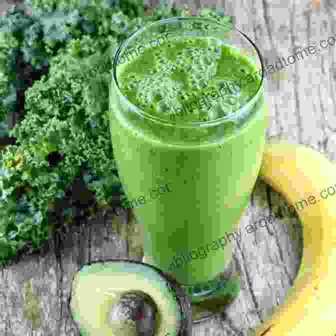 Green Machine Smoothie With Spinach, Kale, Banana, Avocado, And Almond Milk Smoothies For Runners: Healthy Smoothie Recipes For Running And Workout Training