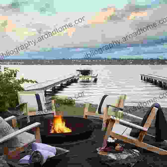 Lakeside Deck With Outdoor Furniture, Fireplace, And Panoramic Views 150 Best New Cottage And Cabin Ideas