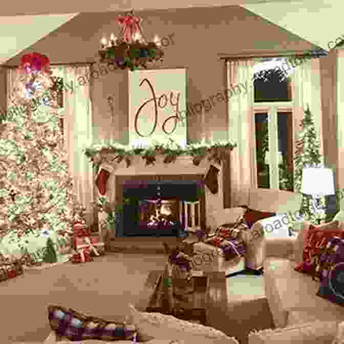 Santa Claus In A Living Room Setting, Surrounded By Christmas Decorations. Funny Faces Santa Claus: With Lights And Sound